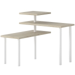 HOMCOM Estante de Cozinha de 3 Níveis Estante de Cozinha com 3 Prateleiras Giratórias Estrutura de Metal e Design em Degraus 40x18x36,5 cm Madeira