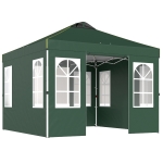 Outsunny Tenda Dobrável 3x3 m Pop-up com UPF50+ 4 Laterais Removíveis Altura Ajustável e Bolsa de Transporte Verde