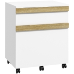 Vinsetto Caisson de bureau à roulettes avec 2 tiroirs coulissants trieur à dossiers 48 x 40 x 59,5 cm blanc