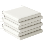 Outsunny Conjunto de Almofadas para Cadeiras de Jantar 46x42x7 cm 6 Peças com Capa Lavável e Laços, Impermeável e Anti-UV Creme