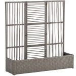 Outsunny Blumenkasten mit Spalier, wetterfest, Polyrattan, 103 x 29 x 103 cm, Grau