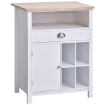 HOMCOM Küchenschrank, Weinschrank, Beistellschrank mit Schublade und Weinregal, Kommode, Sideboard für Küche, Wohnzimmer, Badezimmerschrank, Weiß, 70 x 45 x 88 cm