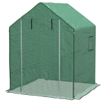 Outsunny Gewächshaus-Folie, Ersatzplane, wasserdicht, aufrollabare Fenster & Tür, NUR Folie 140 x 143 x 190 cm, Grün