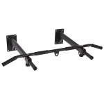 HOMCOM Klimmzugstange zur Wandmontage oder Deckenmontage bis 150 kg belastbar, Multifunktionale Pull Up Bar mit rutschfest Griffe, Ösen sicher stabil Klimmzug Stange für Fitness Zuhause, Stahl Schwarz