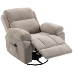 HOMCOM Relaxsessel Fernsehsessel 360° Drehbarer Massagesessel mit Wärme, Massage, Chenille-Optik, Beige