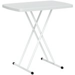 Outsunny Gartentisch, Tragbarer Tisch für den Außenbereich aus Kunststoff und Metall, Bistrotisch, für Terrasse, Garten, Weiß