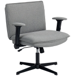 HOMCOM Cadeira de Escritório com Apoios de Braço Rebatíveis Assento  Altura Ajustável  Função Basculante 76x70x85-97 cm Cinzento