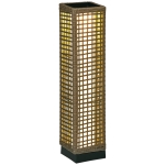 Outsunny Candeeiro Solar de Vime Sintético com Luzes LED Ligar/Desligar Automático para Varanda Pátio 15,5x15,5x69cm Marrom Areia