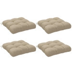 Outsunny Conjunto de Almofadas para Cadeiras de Jantar e Jardim Impermeáveis e Anti-UV com 2 Fitas de Fixação 48x48x10 cm Caqui