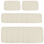 Outsunny Lot de 14 Housses de Rechange Coussins Salon de Jardin - 6 Housses Coussin d'assise, 8 Housses Coussin Dossier - Housses zippées Polyester déperlant Crème