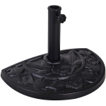 Bază Outsunny pentru Umbrelă Semicirculară de Ø3.8 și Ø4.8 mm din Rășină cu Manivelă, 50x31x32 cm, Negru