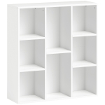 HOMCOM Estante de 3 Níveis Estante para Livros com 8 Compartimentos Desenho Vertical ou Horizontal 74,3x24x80 cm Branco
