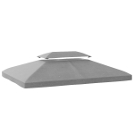 Outsunny Toldo de Substituição 4x3 m com Teto Duplo Orifícios de Drenagem e Proteção UV Apenas Toldo NÃO Inclui Estrutura Cinzento Claro