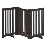 PawHut Absperrgitter Hund Freistehendes Verstellbares Schutzgitter mit Füßen 155 x 76 cm Holz Hundegitter Klappbar Treppenschutzgitter für Treppen, Türen, Küche, Flur, 3 Paneelen, Dunkelbraun