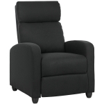 HOMCOM Relaxsessel, verstellbar 135°, ausziehbare Fußstütze, gepolsterte Lehnen, Leinen-Polyester, Schwarz