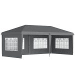 Outsunny Pavillon ca. 3x6m Wasserdicht Pop-up Faltpavillon mit 4 Seitenwänden, Fenster UV-Schutz Tragetasche Grau