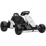 AIYAPLAY 24 V Elektro Go-Kart für Kinder Bis 18 Km/h Gokart mit Drift-Funktion, Drift-Kart mit 2 Motoren verstellbar Sitz Weiß