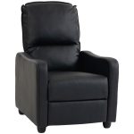 HOMCOM Fotoliu Relax Reclinabil Manual 155° cu Suport pentru Picioare, din Piele Ecologică PU, pentru Living și Dormitor, 69x91x100 cm, Negru