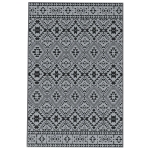 Outsunny Outdoor Wendeteppich, wasserfest, geometrisch, 182x274cm, Schwarz/Grau