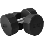 SPORTNOW Set 2 Gantere Hexagonale de 15 kg din Metal și Cauciuc cu Mâner Antialunecare, 26x15,5x15,5 cm, Negru