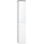 kleankin Mobile Bagno con Ripiano Regolabile, 2 Ripiani Chiusi e un Cassetto in Legno, 30x28x180 cm, Bianco