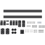 HOMCOM Schwerlast Schiebetür-Hardware-Set 244 cm Schwarz für Einzeltüren