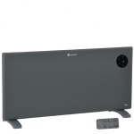 HOMCOM 2000W Electric Convector Heater, Freestanding or Wall Mounted, Space Heater with Adjustable Thermostat, Timer, Grey
