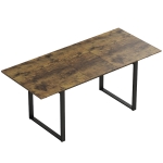 HOMCOM Uitschuifbare eettafel 140-180 cm voor 6-8 personen, rechthoekig in industrieel design met stalen frame, tijgerhoutlook