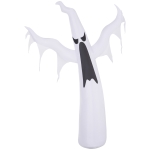 HOMCOM Halloween aufblasbares Gespenst 1,8 m Dekoration mit LEDs IP44 Selbstaufblasender Polyester Weiß 130 x 30 x 180 cm