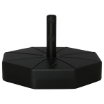 Outsunny Base de Sombrilla Rellenable de Agua 28 kg o Arena 40 kg Soporte de Parasol Octagonal Apto para Postes de 38mm 48 mm para Jardín Terraza Ø60x36 cm Negro