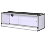 PawHut Aluminium Reptielenbox met Ventilatie - Wit+Zilver+Zwart - Ideaal voor Hagedissen, Slangen - 120 x 40 x 40 cm
