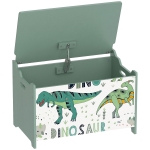 AIYAPLAY Storage Chest, Wooden Toy Chest with Lid, Flip-Top, Security Hinges and Anti-Pinch Design for Kids, Green