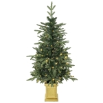 HOMCOM Kunstkerstboom 120 cm met 110 leds, 147 takpunten, 2 lichtkleuren en afstandsbediening