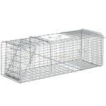 Outsunny Trampa para Animales Vivos Plegable 93x31x34,5 cm Jaula de Captura de Alambre con Puerta y Asa para Conejos Plata