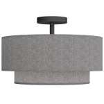 HOMCOM Plafondlamp met dubbele lampenkappen in linnen look, taupe