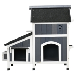 PawHut kattenhuis, dennenhout, kattenhuis, kattengrot, huisje voor kleine dieren, buiten
