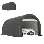 Outsunny Tendone da Giardino per Auto e Attrezzi con Ingresso a Cerniera, Picchetti e Funi, 500x300x240 cm