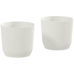Outsunny Set of Two Ф22cm Planters - White