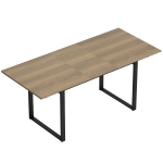 HOMCOM Uitschuifbare eettafel 140-180 cm voor 6-8 personen, rechthoekig in industriële stijl met stalen frame, bruin