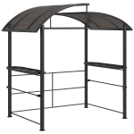 Outsunny Grillpavillon  Grilldach Grilldach, wetterbeständig, 240 cm x 150 cm x 230 cm, Gelbbraun + Dunkelbraun