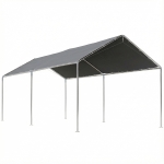 Outsunny 3 x 6m Heavy Duty Carport Garage Car Shelter Galvanized Steel Outdoor Open Canopy Tent Water UV Resistant Waterproof, Grey