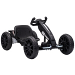 AIYAPLAY 12V Electric Go Kart for Kids with Dual Motors, Adjustable Seat, Soft Start, LED Lights, EVA Wheels, for Age 3-6, Black