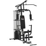 HOMCOM Máquina de Musculación con Estribo para Piernas Placas de Peso de 45 kg Carga Máx. 120 kg 150x110x210 cm Negro