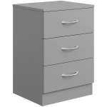 HOMCOM Three-Drawer Simple Bedside Table - Grey
