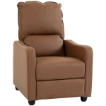 HOMCOM Poltrona Relax Reclinável Manual 155° com Pousa-pés em PU para Sala e Quarto Castanho Escuro