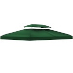 Outsunny Copertura per Gazebo 4x3 m a 2 Livelli in Poliestere con Cinghie e 10 Fori di Drenaggio, Verde