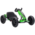 AIYAPLAY 12V Electric Go Kart for Kids with Dual Motors, Adjustable Seat, Soft Start, LED Lights, EVA Wheels, for Age 3-6, Green