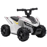 AIYAPLAY Kinder Quad Elektro 6V Kinderquad mit Lithium-Akku Vorwärtsfunktion Lenkerknopf-Steuerung 1,5-2 Jahre Weiß