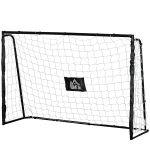 HOMCOM Poartă de Fotbal de Exterior din Metal, cu Țintă și Stâlpi din Material Oxford, 186 x 62 x 123 cm, Negru