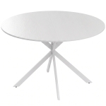 HOMCOM Mesa de Comedor Redonda para 4 Personas con Estructura de Acero Ø120x75 cm Blanco
